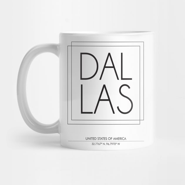 Dallas City Minimal Typography 2 by StudioGrafiikka